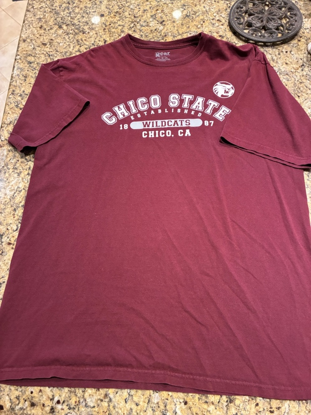 Gear For Sports Maroon Chico State Wildcats Short Sleeve Tee